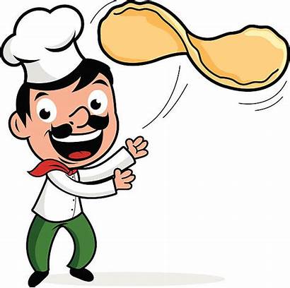 Pizza Dough Clip Chef Throwing Cartoon Vector