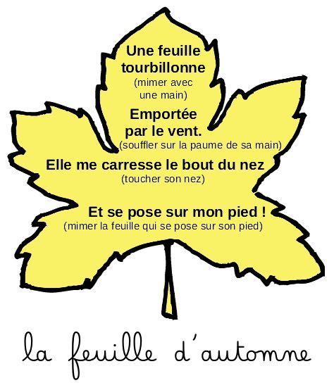 La Feuille Dautomne Comptine Ps Maternelle De Bambou Comptines