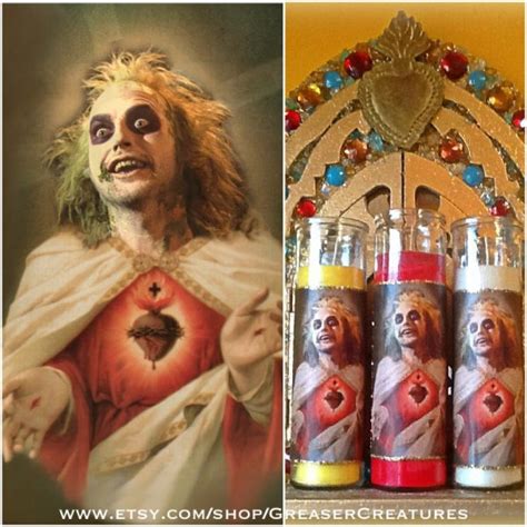 If you say a bad word three times you will get banned forever. Saint Beetlejuice Candle