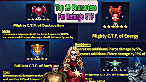 Reforge Ctp Guide And Top Characters List For Mighty Brilliant Ctp Marvel Future Fight