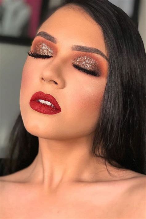 Prom Makeup For Brown Eyes Red Dress Makeup Red Lipstick Makeup