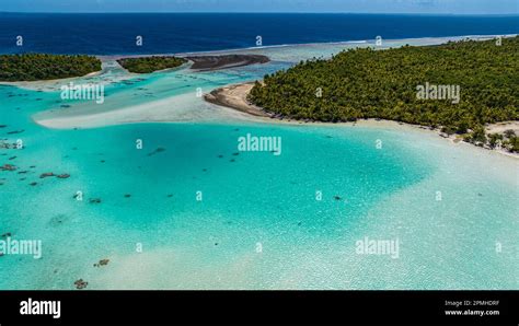 Aerial Of The Blue Lagoon Rangiroa Atoll Tuamotus French Polynesia