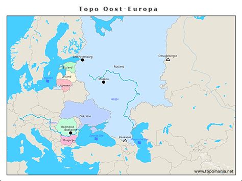 Topografie Topo Oost Europa
