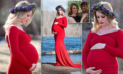 Wife Of Fallen Soldier Shares Pregnancy Pics Daily Mail Online