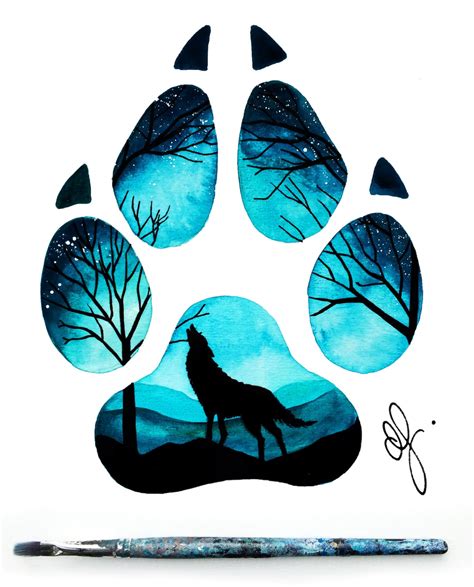 Wolf Paw A3 Print Etsy