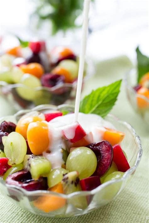 Gooseberry And Summer Fruit Salad With Coconut Mint Lime Dressing With
