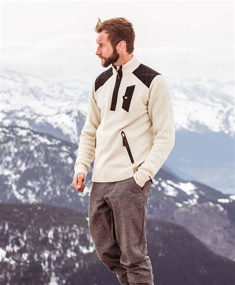 Mens Alpine Guide Ski Sweater Alps And Meters