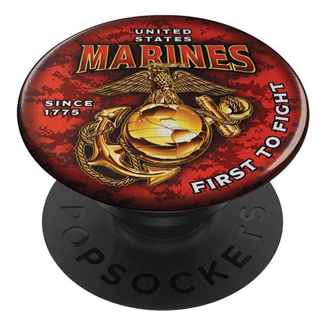 762 Design Usmc First To Fight Popsocket Cell Phone Grip And Stand Of