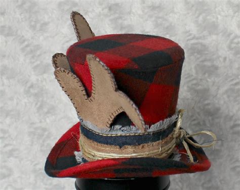 Lumberjack Mini Top Hat Antlers Hat Mad Hatter Hat Etsy