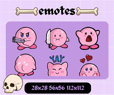 Kirby Emote For Twitch Nintendo Emote For Stream Youtube Emote Etsy