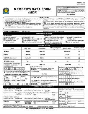 Pag Ibig Mdf Form Update Fill And Sign Printable Template Online