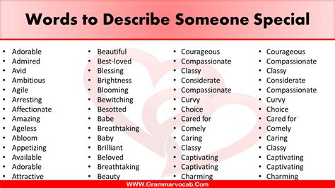 Words To Describe A Person You Love 25 Special Words To Describe