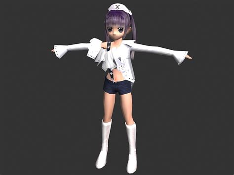 Cute Anime Girl 3d Model 3ds Max Files Free Download Modeling 23162