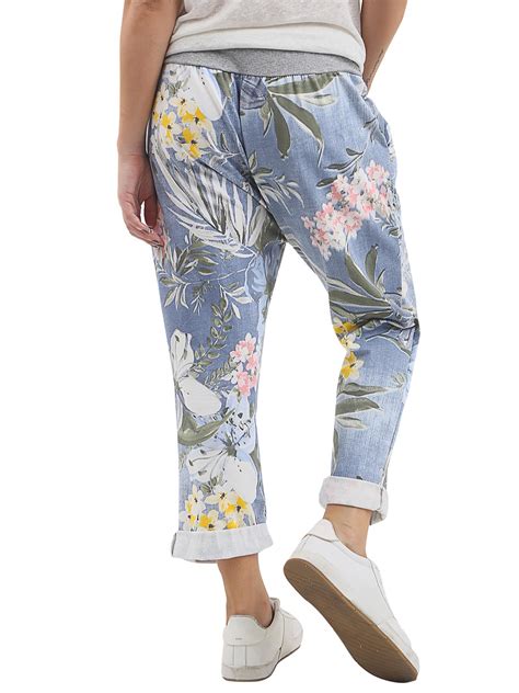 Women's pantsdrawstring pantswide leg pantspantssoft and breathable material.women,high waist,buttons,pockets,drawstring,wide leg,pants.great for casual,party. Womens Ladies Floral Stripes Cotton Drawstring Trouser ...