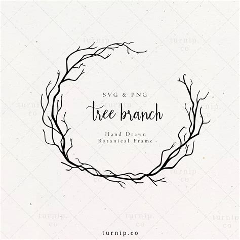 Tree Branch Wreath SVG Png Vector Graphic Vine Wreath Frame Etsy