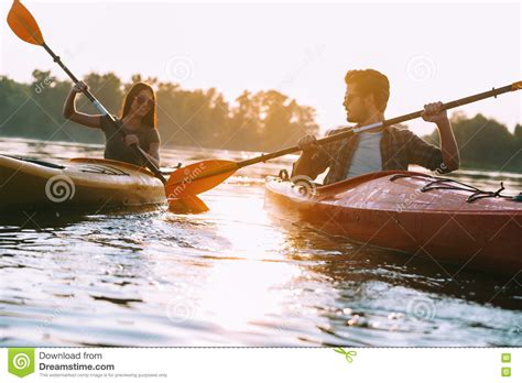 Couple Kayaking Together Stock Photo Image Of Relaxation 78012574