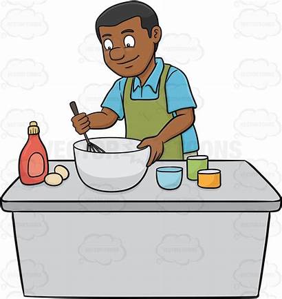 Clipart Mixing Cake African American Grilling Transparent