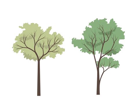 10 Set Of Flat Vector Trees Clipart Flat Vector Plant Etsy Artofit