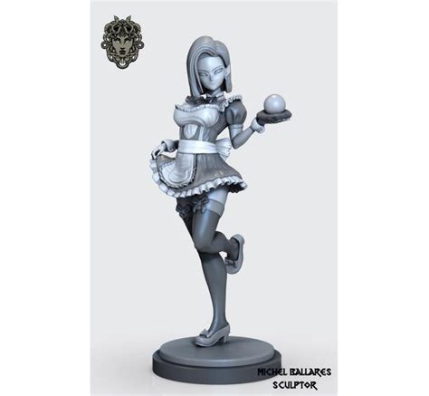 Android 18 Sexy Maid Anime 3d Models Print Stl Obj Instant Download Okvector