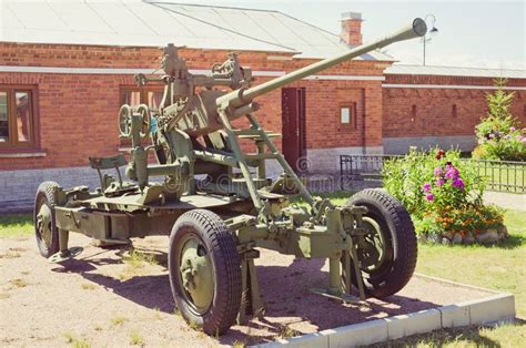 Army Artillery Mortar Cannon 42 Inch Gun In The Military Cam Stock