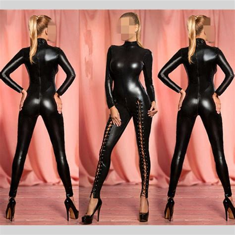 2016 Newest Sexy Jumpsuits Leather Costume Pvc Jumpsuit Sexy Latex