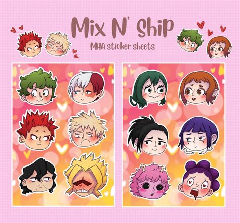 Ship N Mix My Hero Academia Sticker Sheet Etsy
