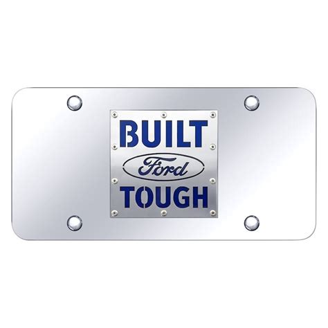 Autogold® License Plate With 3d Brushed Built Ford Tough Logo