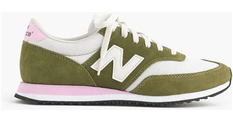 Jcrew Womens New Balance 620 Sneakers In Green Olive Ivory Pink Lyst