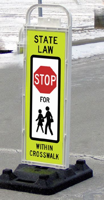 Usa Sign Stop To Pedestrian Crosswalk 12