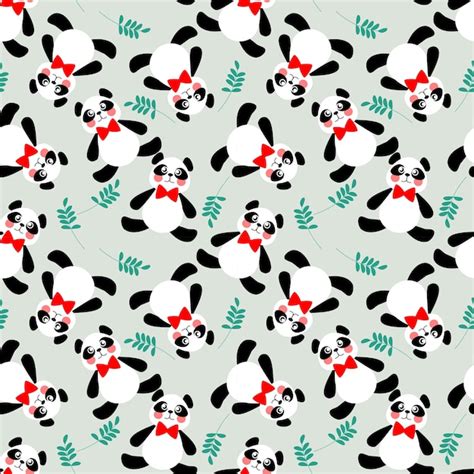 Premium Vector Cute Panda Seamless Pattern