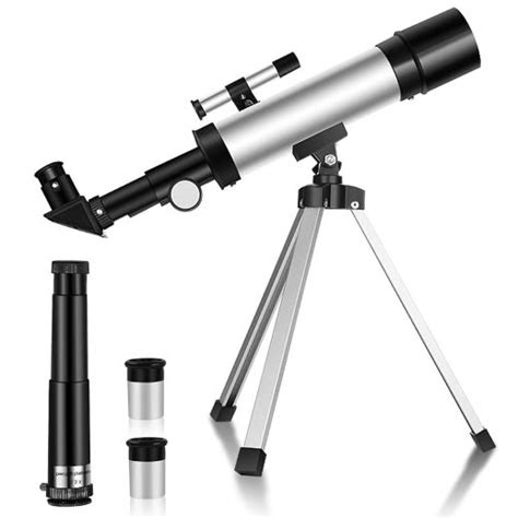 50mm 조리개 360mm 초점 거리 천문 굴절 망원경 어린이 초보자에게 적합 90배 확대 가능 접안 렌즈 2개 및