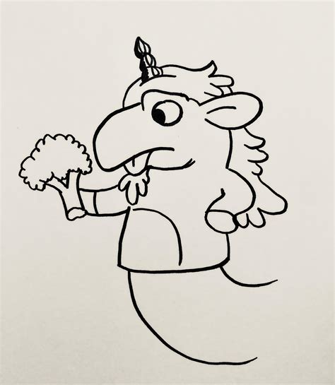 Doodle of Unicorse. Would probably make a fun coloring page for the