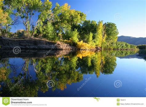 Autumn River Stock Image Image Of Tree Water Reflect 784511