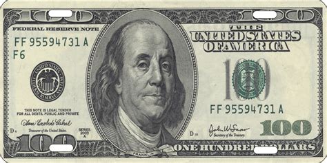 Despite the long time of issue $100. one hundred dollar bill novelty license plate Custom ...