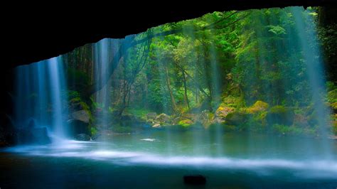 Waterfall Cave Hd Blogs Nature Wallpaper