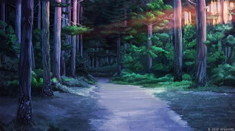 Evening Road In The Woods By Arsenixc On Deviantart Scenery