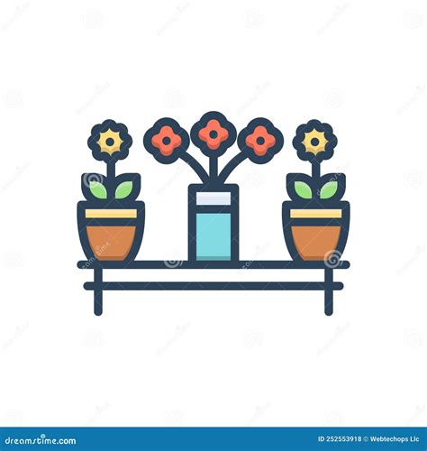 Color Illustration Icon For Florist Gardener And Flower Stock Vector