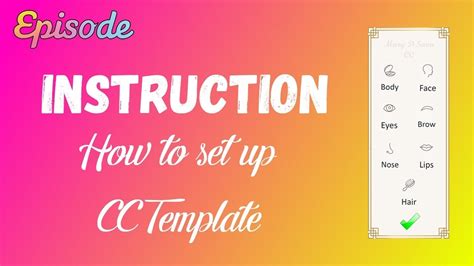 Instruction How To Set Up Cc Template Youtube