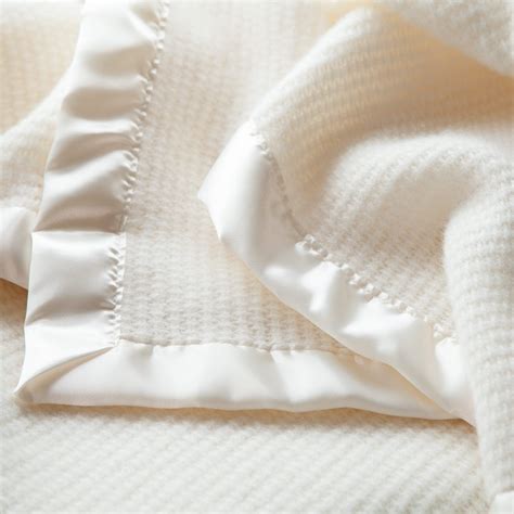 Wool Cellular Baby Blanket Satin Trim The Wool Company The Wool