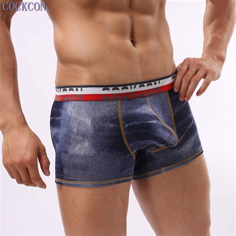 Cockcon Sexy Underwear Men Classic Printed Spandex Underpants Mens