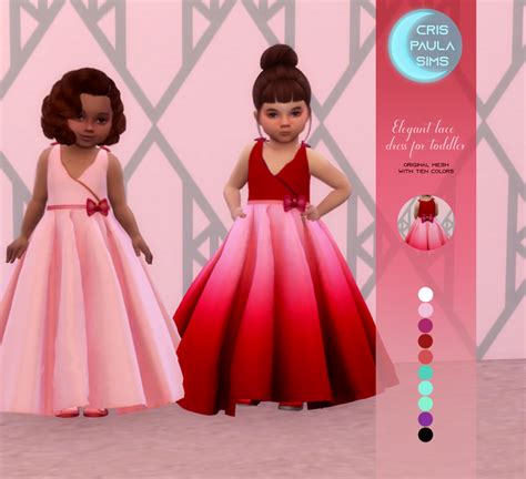 The Sims 4 Elegant Lace Dress For Toddler Sims 4 Children Sims
