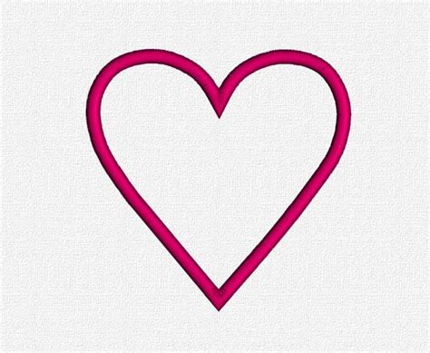 Heart Appliqué Embroidery Machine Pattern Design Download 4x4 Etsy