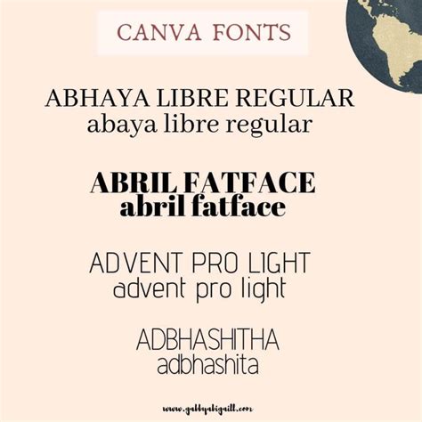 The Best Fonts In Canva According To Bloggers Gabbyabigaill In 2020