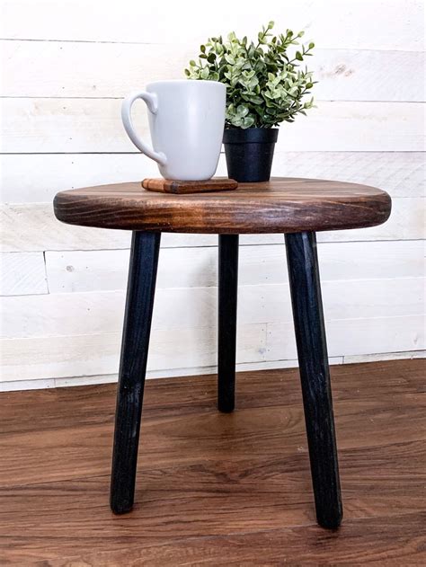 Wood End Table With Wood Legs Small End Table Wooden Etsy Wood End