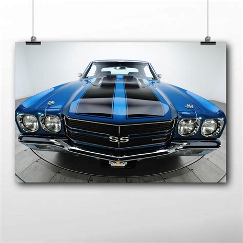 Canvas Prints Wall Art 1970 Chevelle Ss Vintage Muscle Car Poster Cloth