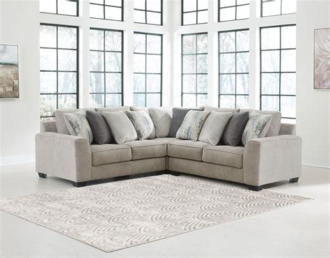 Ardsley Pewter Corner Loveseat 3 Pc Sectional New Lots Furniture