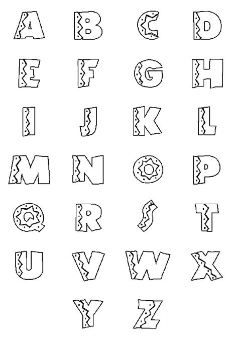 Coloriage Lettres Rigolotes De Lalphabet Dessin Gratuit A Imprimer Images