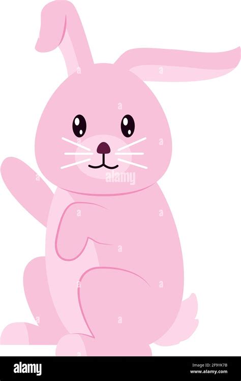 Cute Pink Rabbit On Background Stock Vector Image And Art Alamy