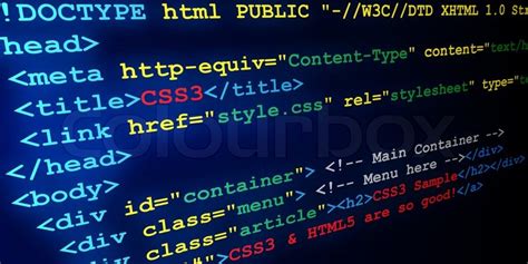 Html queries related to what is div in html. Sample abstract source code of web page | Stock image ...