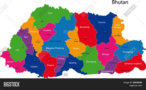 Map Kingdom Bhutan Image And Photo Free Trial Bigstock